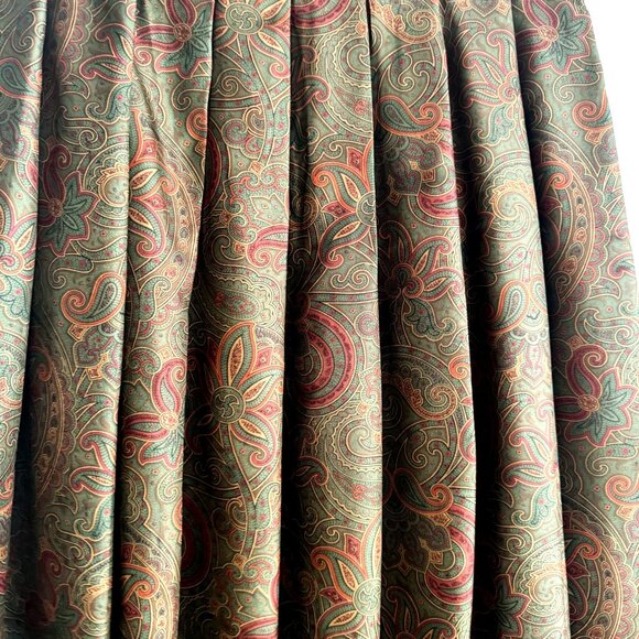 Vintage Ralph Lauren Silk Pheasant Hunting Theme Midi Skirt 8 - Picture 4 of 9